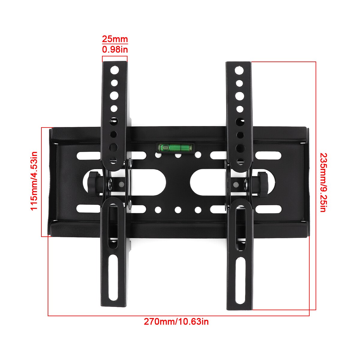 Universal 25KG Adjustable TV Wall Mount Bracket Flat Panel TV Frame 15 Degrees Tilt with Level for 14 - 42 Inch LCD LED Monitor