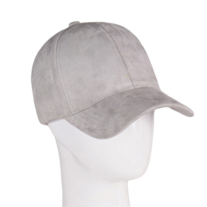 Damen Modische Baseball Cap Hip Hop Caps Damen Straße Kappe Wildleder Hüte Casual Einfarbig Baseball Kappe Für Damen: Light Grey