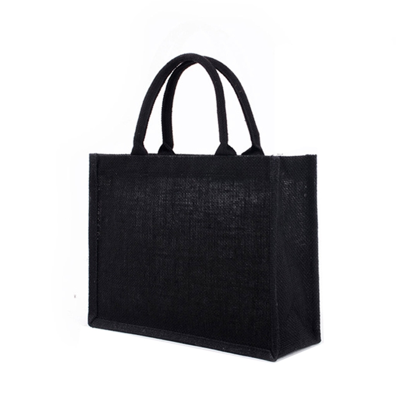 Black Jute Tote Bags Mulheres Bolsa compras Bolsa Bolsa com alça macia Dama dama noiva Favorias presentes: Vermelho