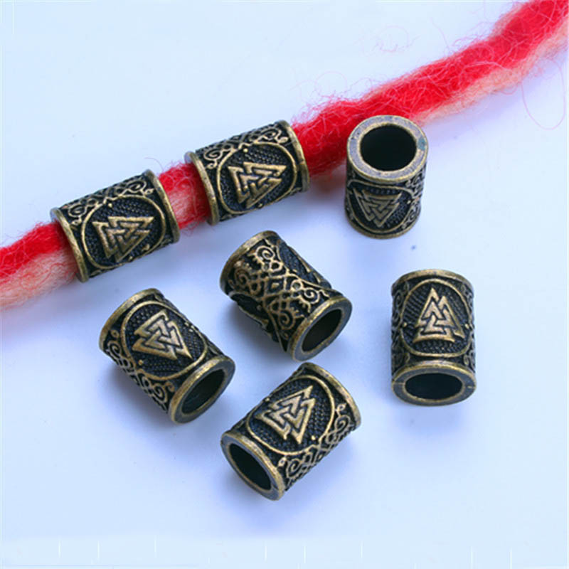 5 stuks Viking Kralen Haar Vlecht Baard Dreadlock Kralen 8mm Gat Sieraden Armband Maken Metalen Kraal DIY Accessorries: bleke roze grijs