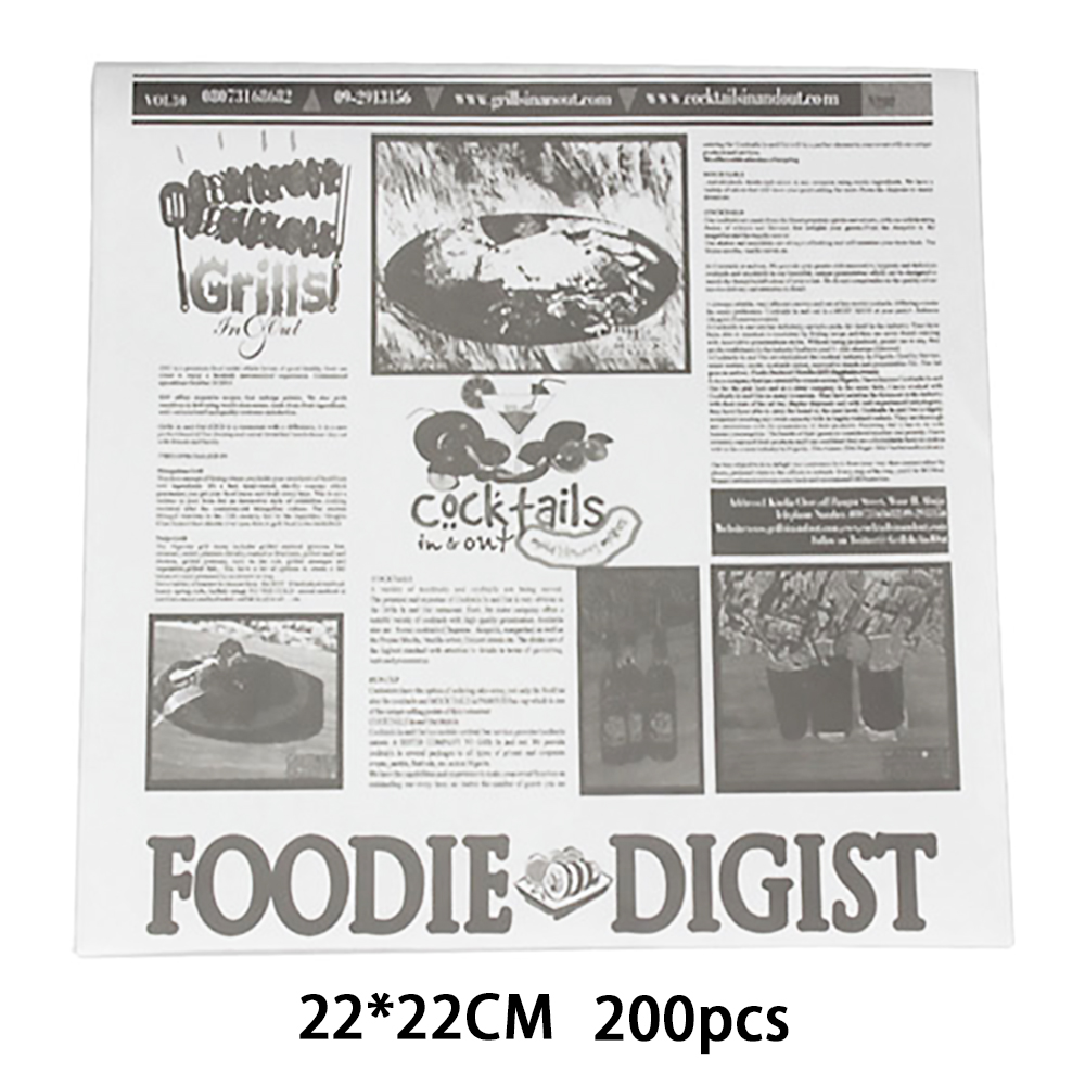Papel absorbente de aceite antiadherente para alimentos, envolturas de grado alimenticio para pan, hamburguesa, patatas fritas, herramienta de cocina para hornear, 200 piezas: B