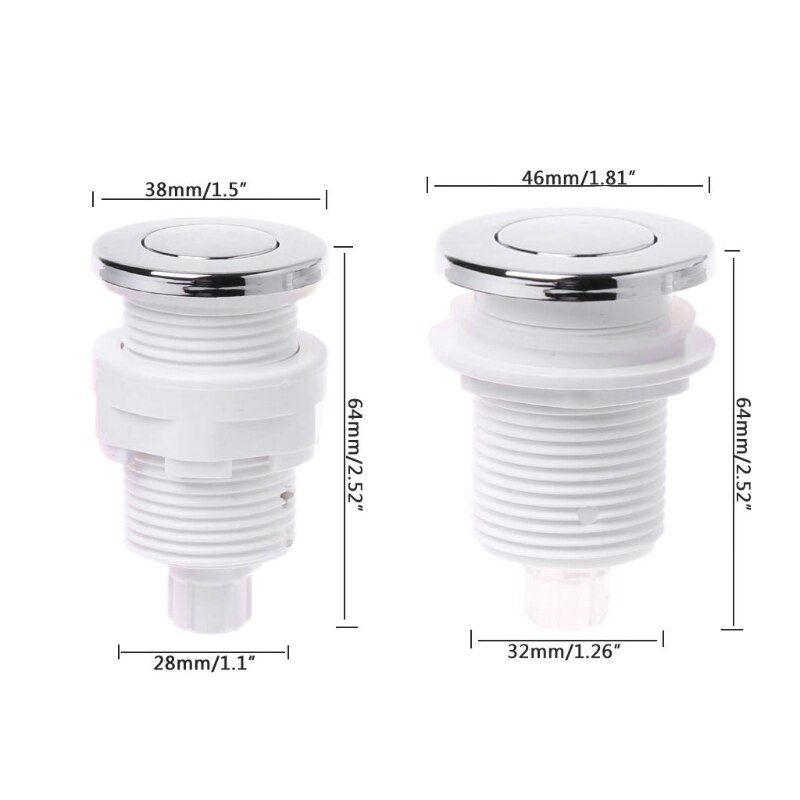 On Off Push Air Switch Button 28mm/32mm For Bathtub Spa Waste Garbage Disposal Whirlpool Pneumatic Switch