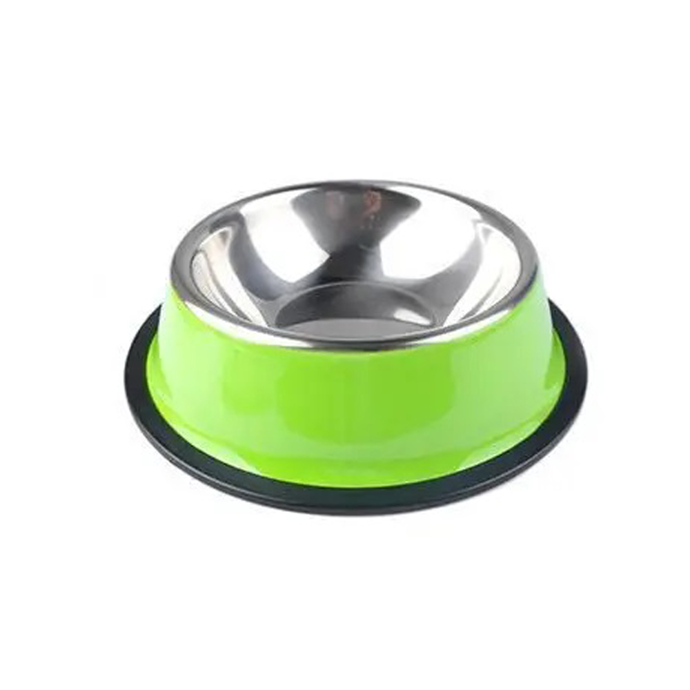 Aangepaste roestvrijstalen voerbak Kattenbak Hondenvoerbak Multi-specificatie Anti-val voerbak Voerbak Voeden Dierbenodigdheden: M / green