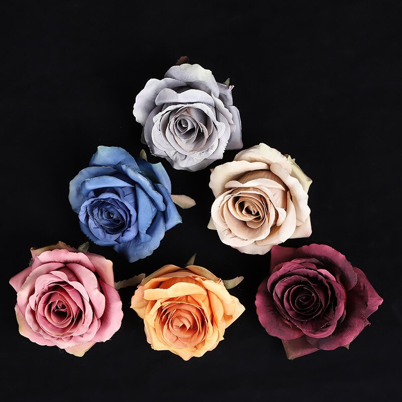 30 stk kunstige blomster silke roser hoved julepynt til hjemmet bryllup dekorative planter kranse brude tilbehør