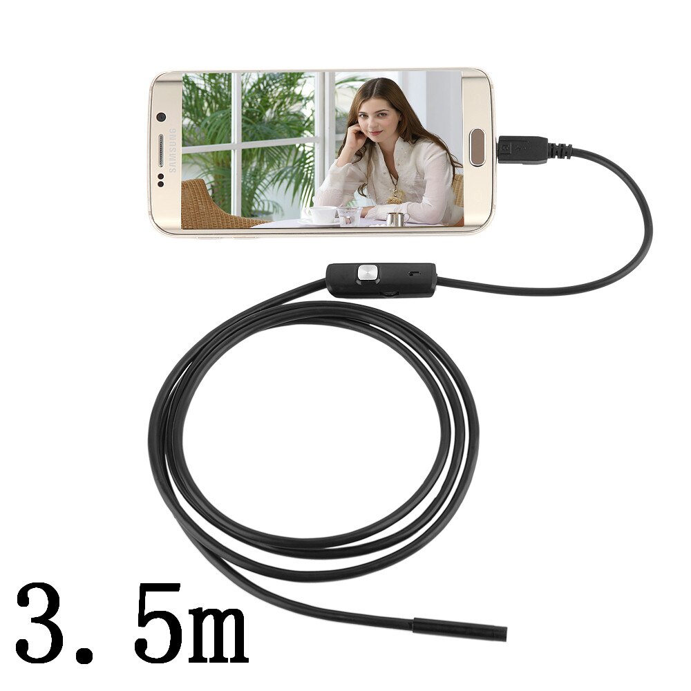 Endoscopio USB de 1,5/3,5 M 5,5 MM con cámara endoscópica OTG en tiempo Real cámara de Video boroscopio para teléfono móvil Android endoscopio de coche