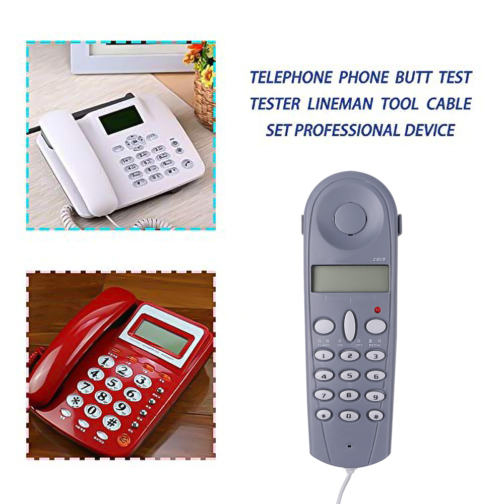 1 Set Telephone Phone Butt Test Tester Lineman Tool Network Cable Set Device C019 Check FOR Telephone Line Fault