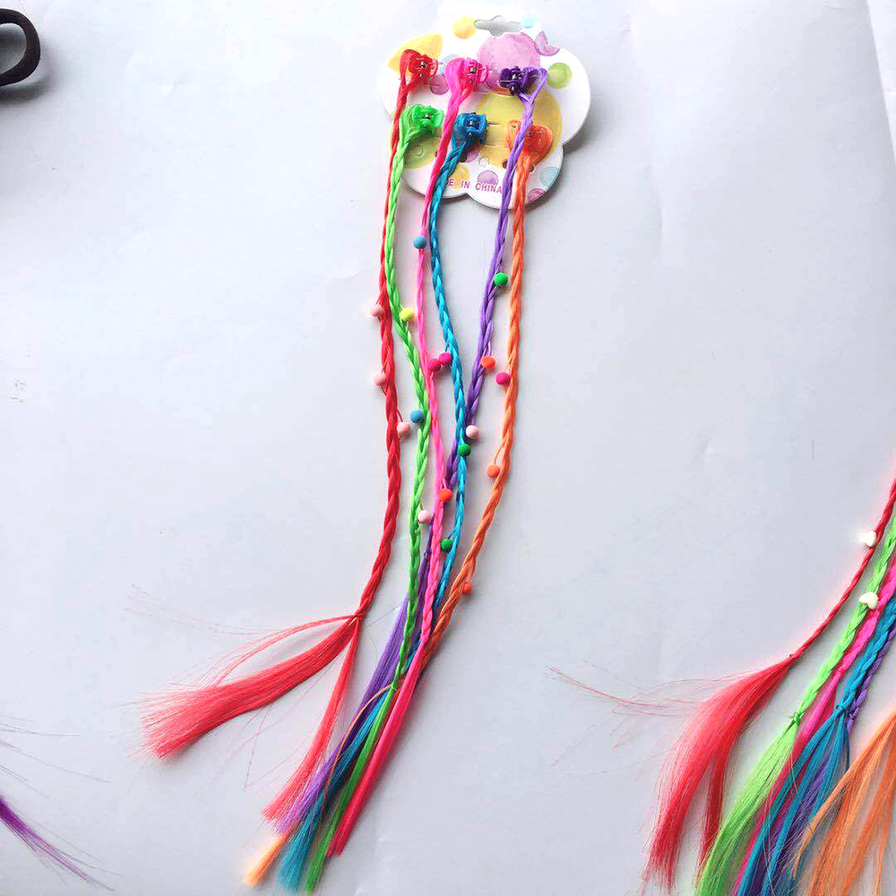 Pince à cheveux en queue de cochon colorée pour filles, 6 pièces/ensemble, paillettes, ornement, nœuds de bonbons, épingles à cheveux princesse pour enfants, accessoires pour cheveux: 3