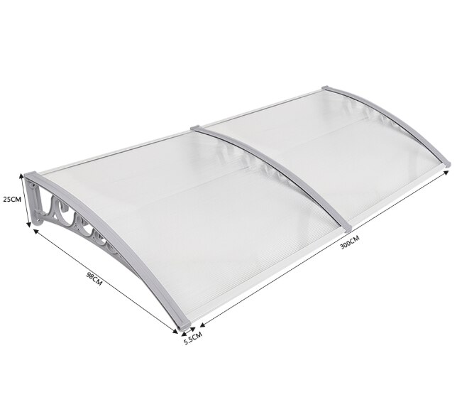 Duurzaam Deur Luifel Luifel Poly Carbonaat Front Back Deur & Venster Luifel Voor Outdoor Entree Deur-Venster Luifel Luifel hwc: 1x3m