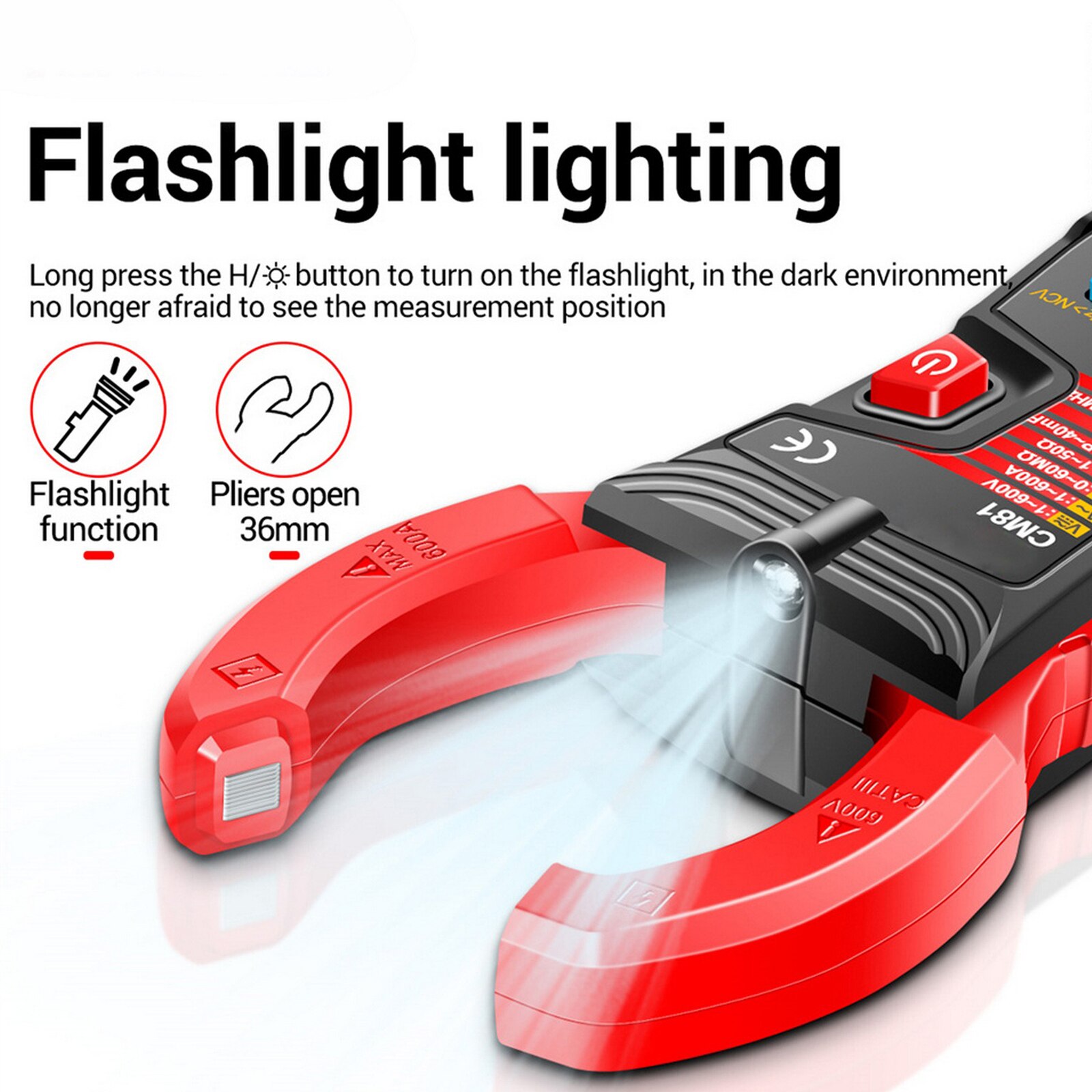 Current Measur instrument Digital Clamp Meter Tester Auto Range AC/DC 600A Capacitance Frequency Current Resistance Multimeter