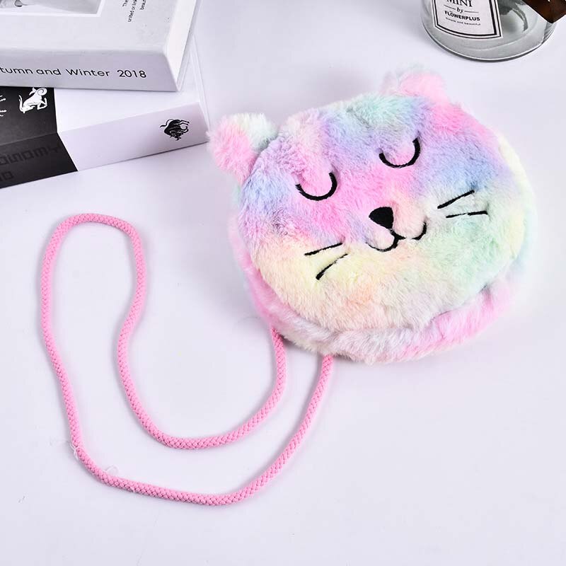 Cute Unicorn Children Plush Coin Purse Girls Good Birthday Children Inclined Shoulder Bag Little Princess zipper Bag: 16