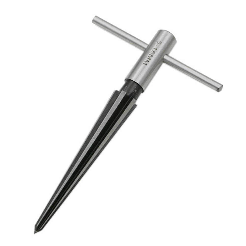 5mm-16mm T Handle Taper 6 Fluted Reamer Bridge Pin Hole Chamfer Reaming DIY Woodworker Repair Pounched Drill Bit Tool