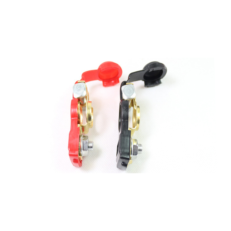 2PCS Universal Car Battery Copper Pile Head Clip Red Black Protective Cover Battery Terminal Block Card Head Connector Clip