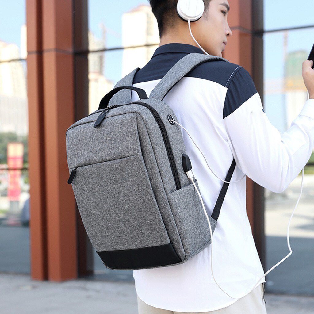 Men Laptop Backpack Men Large Office Work Men Backpack Business Bag Unisex Black Ultralight Backpack Thin Nylon Back Pack #LR2