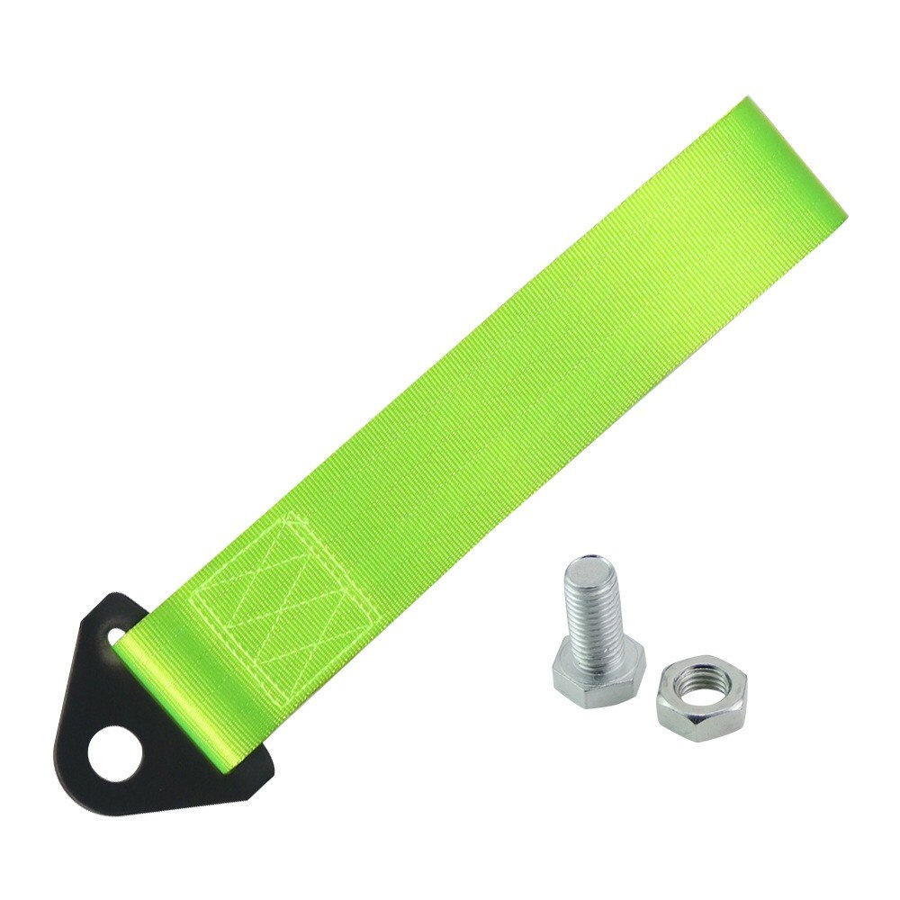 1Pcs 25cm Towing Rope High Strength Polyester Trailer Tow Ropes Racing Car Universal Tow Eye Strap Tow Strap Bumper Trailer: green