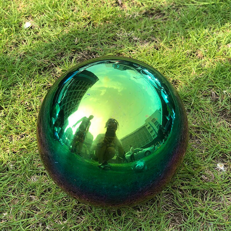 Rvs Tuin Kleur Bal Decoratieve Metalen Art Kleurrijke Bol Voor Huis Tuin Yard Vijvers Decoratie Decor: Green