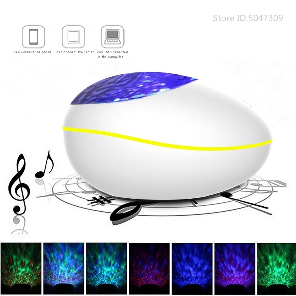 Led Sfeer Muziek Projector Aurora Oceaan Nachtlampje Afstandsbediening Speler Speaker Water Wave Sky Projectielamp