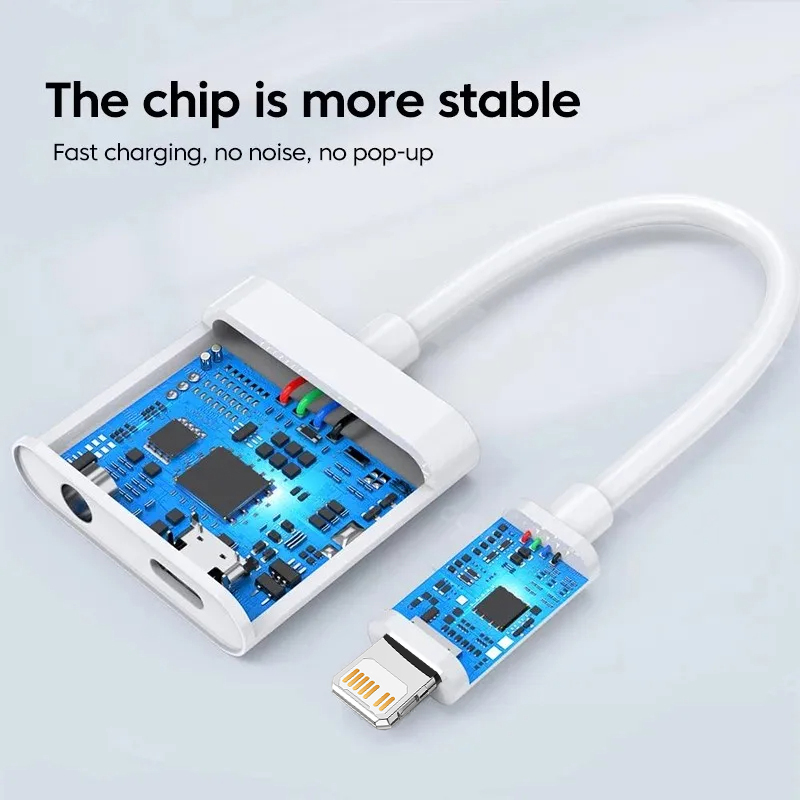 2 w 1 błyskawica na gniazdo słuchawkowe 3,5 mm adapter audio dla iPhone 14 13 12 11 Pro Max X XS XR SE 8 Plus konwerter szybkiego ładowania