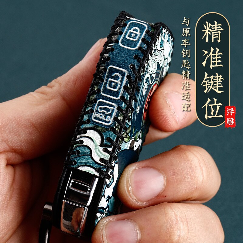 Leren autosleutelhoesje met afstandsbediening voor kia sportage ceed sorento cerato forte  kx3 kx5 k3s rio  k2 k3 sportage