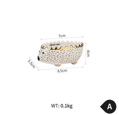 Almacenamiento de taza de medida pequeño soporte de planta soporte fresco erizo cerámica joyería contenedor hogar Oficina jardín Mesa Decoración: A