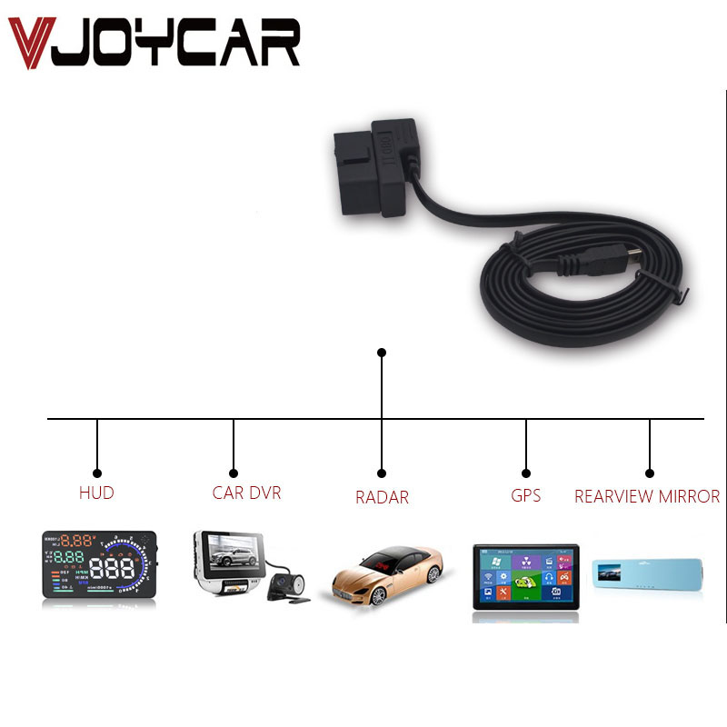 OBD 2 OBDii Extension Cable Universal for OBD2 Hud Car DVR Digital Speed Projector Diagnostic Tool MIni USB Connector Adapter