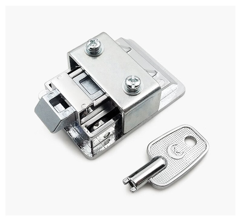 Zinc alloy lock Electric cabinet cabinet panel lock Small handle lock hasp pull open buckle lock Embedded bolt lock