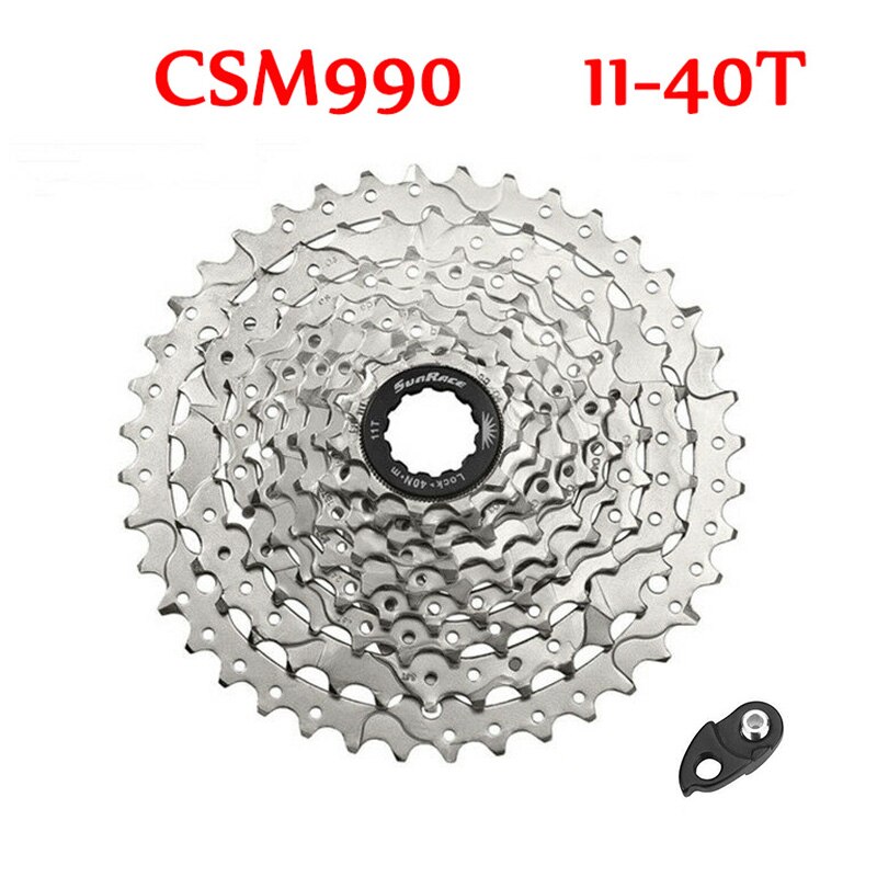 Sunrace 9 Speed Cassette 11-40T Mountain Bike Freewheel X9 Chain Cogs Wide Ratio MTB Freewheel Adapter fit Shimano SRAM: sliver