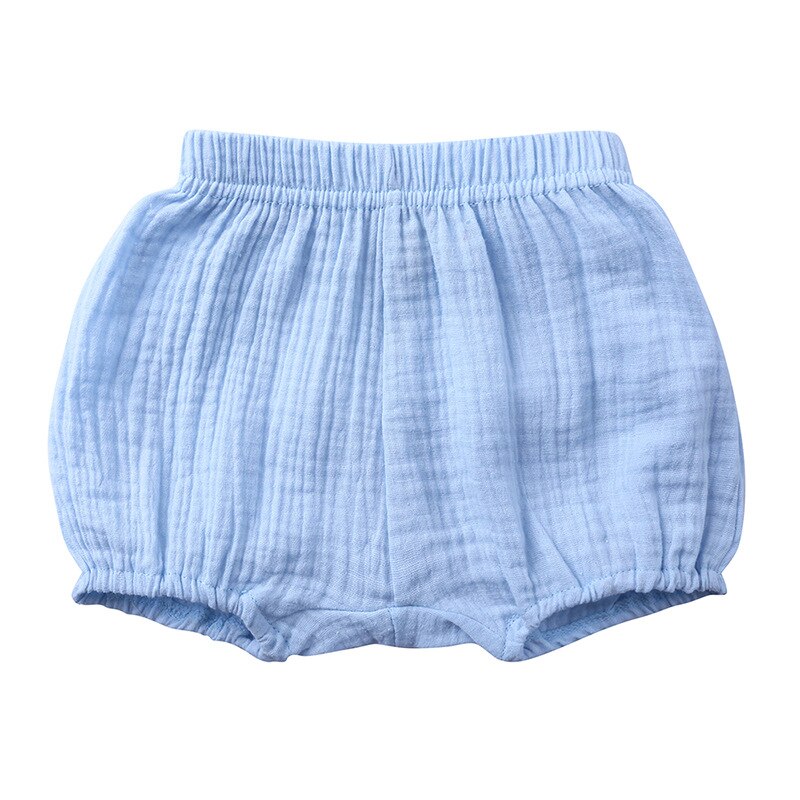 Zomer Baby Chiffon Casual Grote PP Shorts Baby Effen Kleur Katoen Linnen Bloeiers Peuter Meisjes Brood Broek: Blauw / 24M