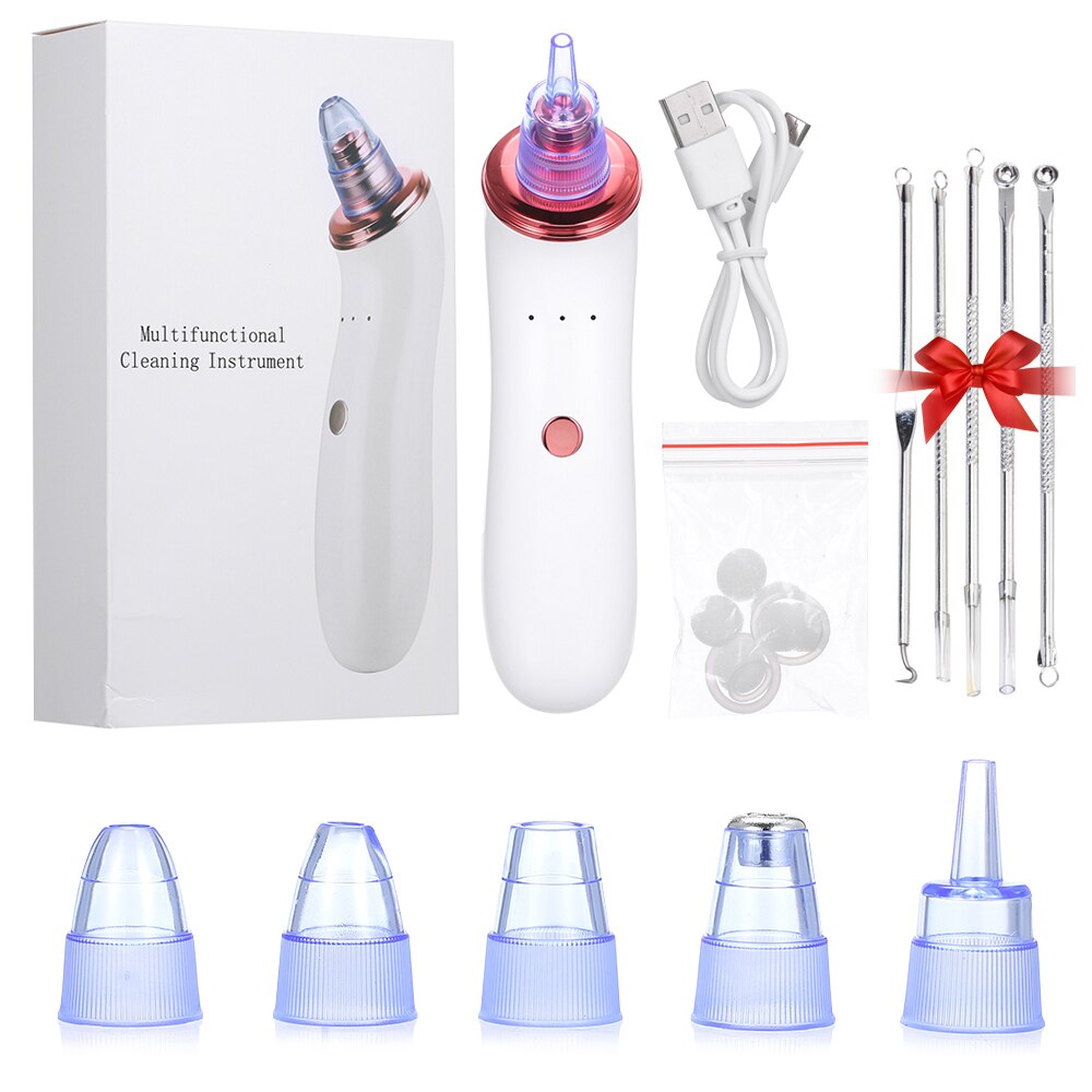 Electric Blackhead Suction Device with 5 in 1 Pimple Zit Comedone Extractor Tool Acne Removal Kit Blackhead Remover: Type 2