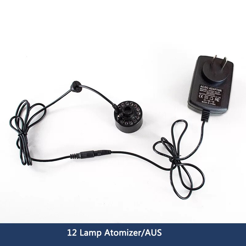 Umidificatore ad ultrasuoni generatore nebulizzatore nebulizzatore fontana stagno 12 portato atomizzatore nebulizzatore aria condizionata: 12Lamp Aus spina