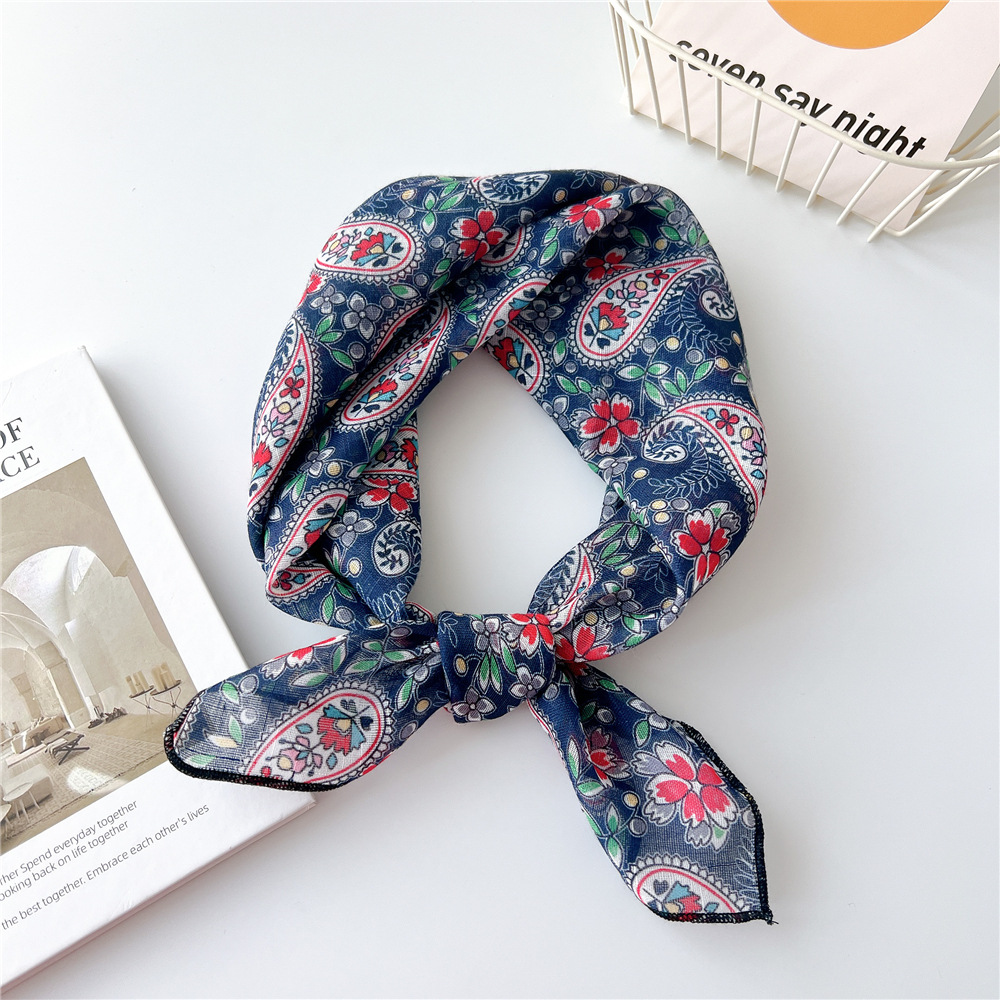 58cm Cotton Beautiful Bandanas Square Scarf Women Girls Headband Accessories Handkerchief Neckerchief Hairscarf Hairscarf