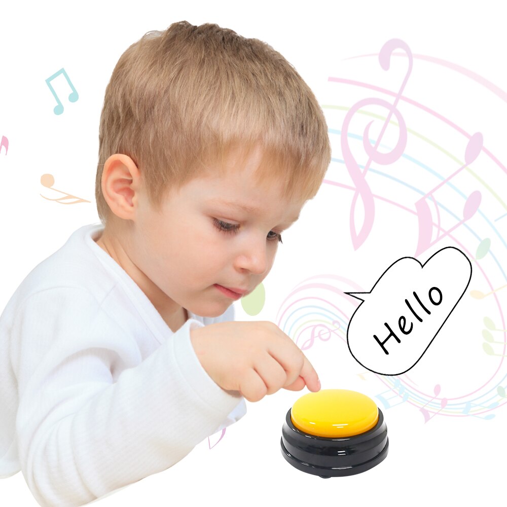 Small Size Easy Carry Voice Recording Sound Button for Kids Interactive Toy Answering Buttons Orange Pink Blue Green