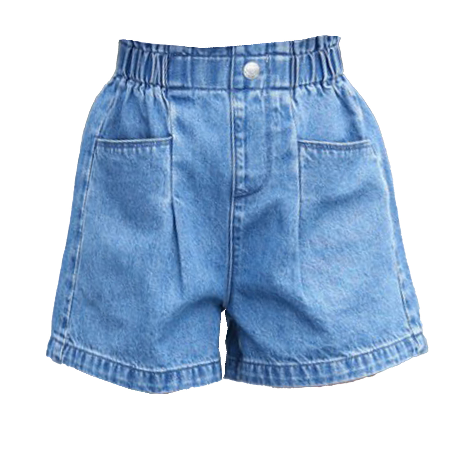 Girls Denim Jeans Shorts Children Elastic Waistband Jean Shorts For Teen Girls Clothes Summer Kids Casual Clothing: 160