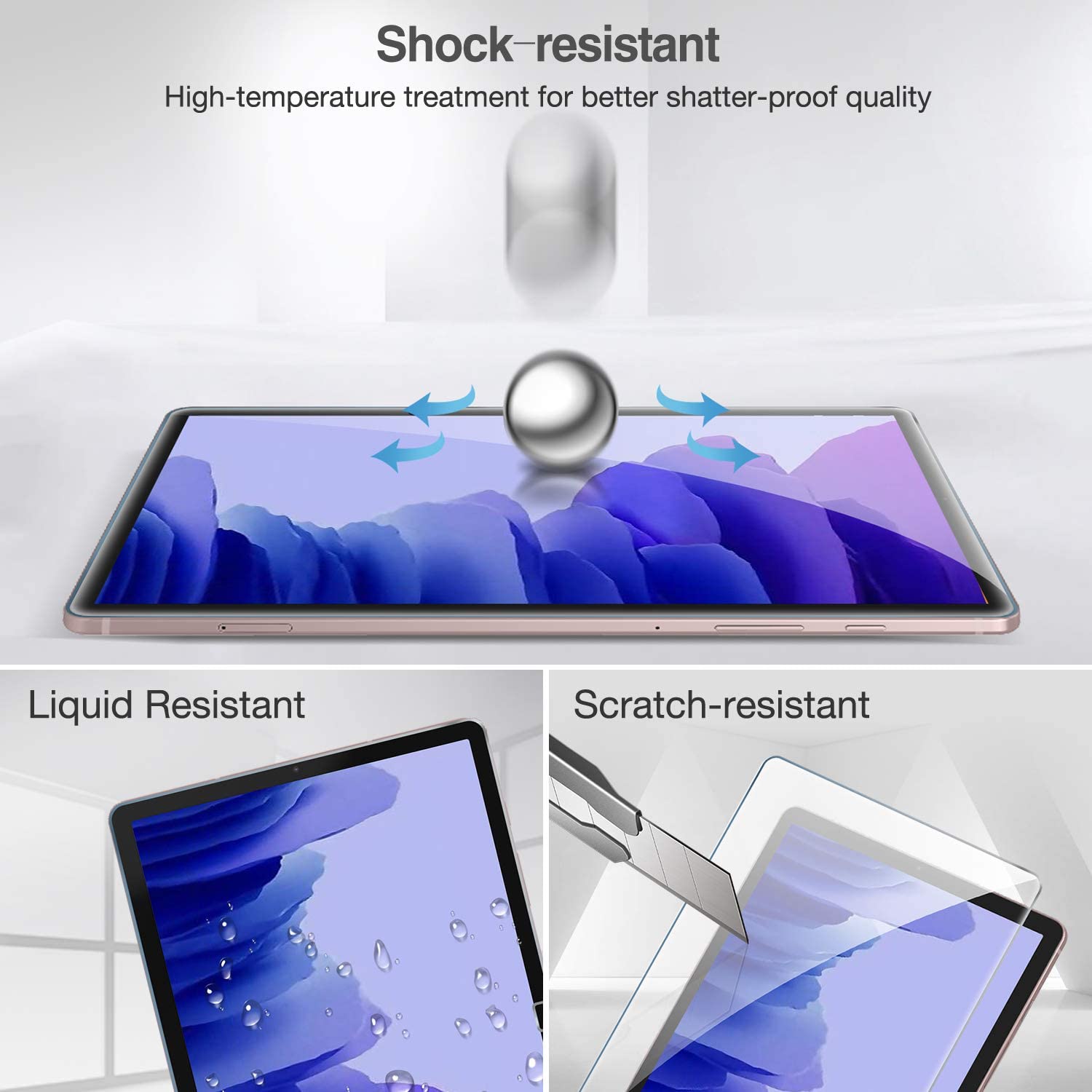 Tempered Glass Screen Protector for Samsung Galaxy Tab A 10.1 SM-T510 S5E 10.5 8" S6 Lite 10.4 P610 S7 11 T870 A7 T500