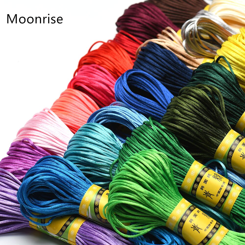 20 m 1,5 mm Satin--Nylon-Zierkordel, Rattail-Kordel, chinesischer Knoten