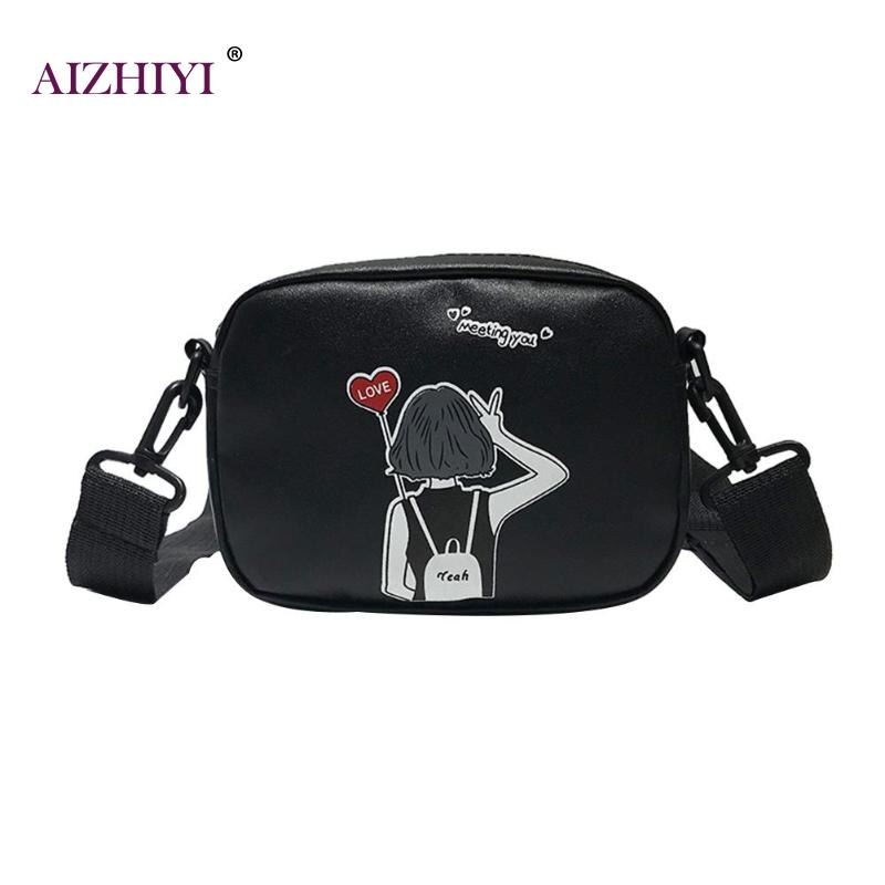 Mulheres dos desenhos animados impressão praça bolsas de ombro mensageiro casual couro do plutônio feminino crossbody sacos bolsa feminina mujer: 05