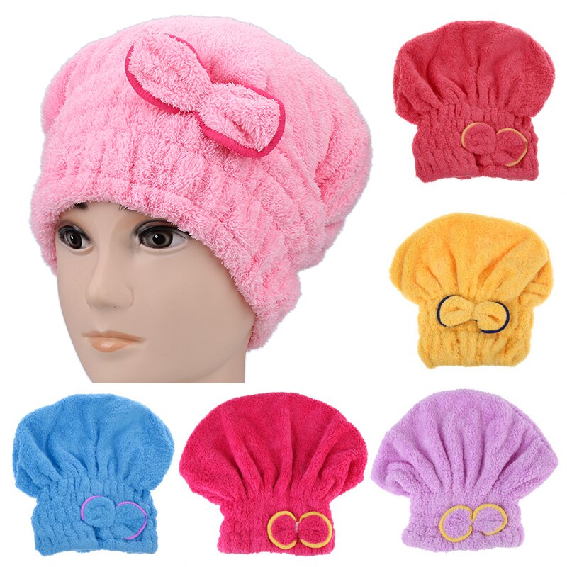 Femmes magie séchage rapide cheveux bouchon de séchage serviette tête enveloppement chapeau outil de bain accessoires Rose Rose bleu rouge jaune violet disponible