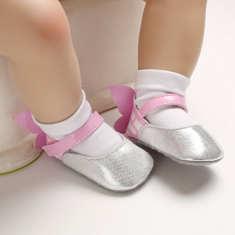 Babyschoenen voor babymeisjes vlinder zachte zool peuter wieg schoenen zacht comfortabel eerste wandeling prewalker