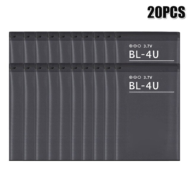 1000mAh BL-4U BL4U BL 4U batteria del telefono per Nokia Asha 300 305 306 308 309 3120c 5250 206 515 5330 5530XM XpressMusic 5730 6212c: 20pezzi