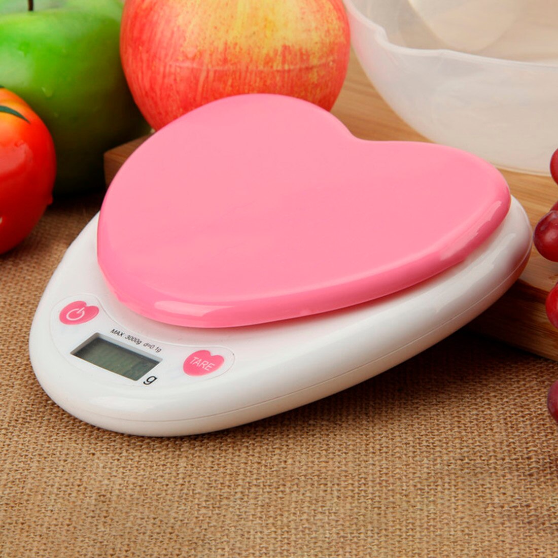 Pink 5Kg/1G 5000g Kitchen Scale LED Glass Baking Scale Tea Herbs Electronic Scales Waterproof Household Scale