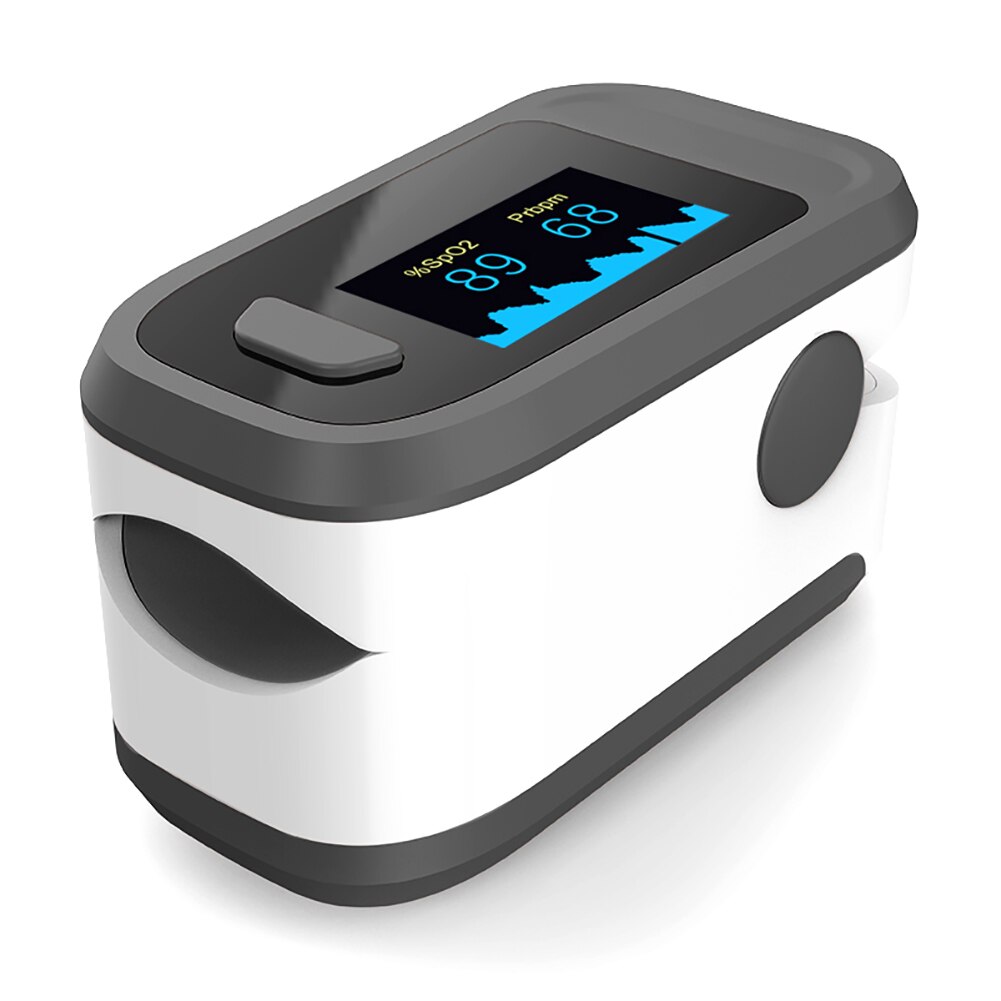 Klar lager 1pc blod ilt monitor finger puls oximeter ilt saturation monitor hurtig uden batteri: Sort