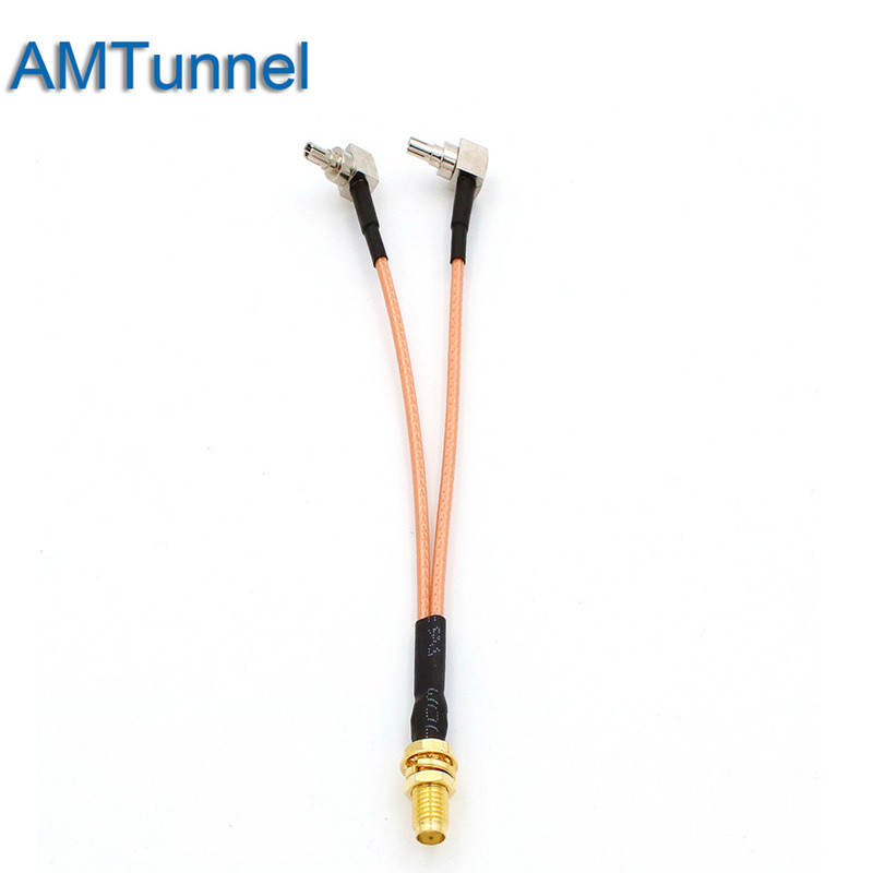 Sma Female Naar TS9/Sma/CRC9 Mannelijke Connector Splitter Combiner Rf Coaxiale Pigtail Kabel Gebruik Voor 3G 4G Modem Huawei Zte: SMA to 2xCRC9 male