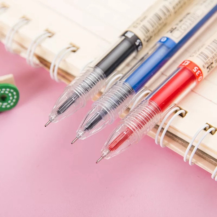 3 st japanska 0.35mm fina gelpennor blå/svarta/röda pennor skolpenna kontor student skrivande brevpapper skolmaterial