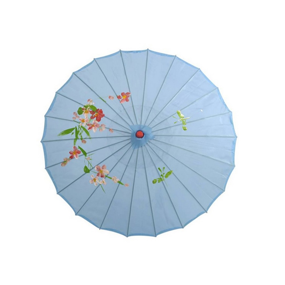 Women's Rain Umbrella Chinese Umbrella fengshui Silk Dance Decorative Bamboo Umbrella Oil Paper Umbrella parasol 37*56cm: Sky Blue