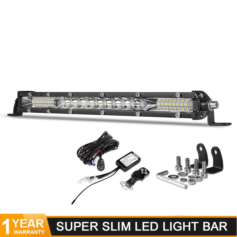 DERI Straight Slim LED Light Bar Single Row 10inch 80W For 4WD SUV ATV 4X4 Off Road LED Work Light Lamp with wire barre led