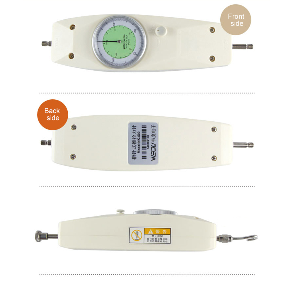 Appareil de contrôle de jauge de Force Push-Pull de Type pointeur portatif NK-500 Instruments de mesure de dynamomètre analogique avec affichage de l'unité N/Kg