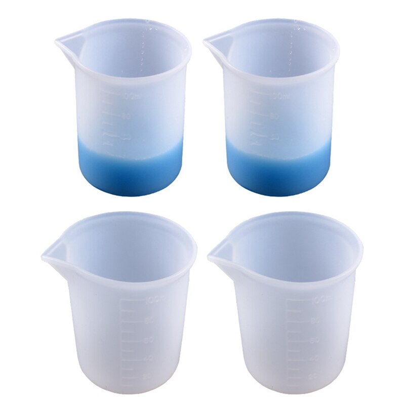 Silicone Measuring Cups, 6 PCS 250Ml/100Ml Nonstick Reusable Silicone Mixing Cups Durable Easy Clean for Epoxy Resin