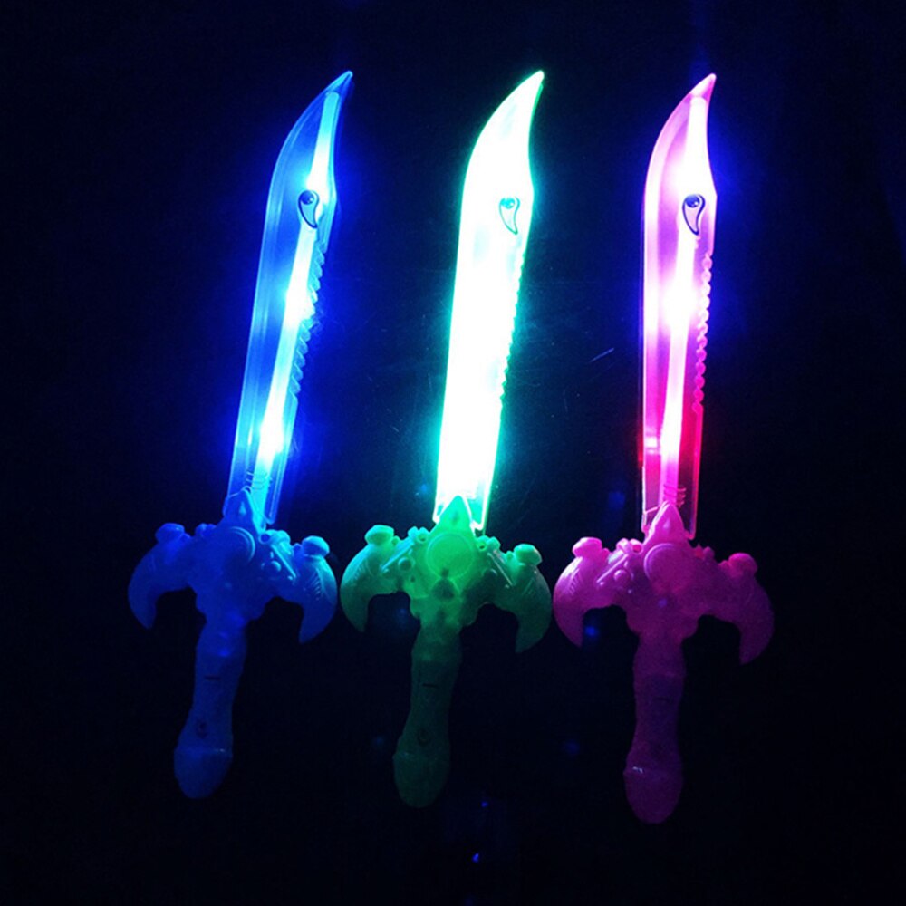 3 Pcs Knife Toys Flashing Plastic Luminous Colorful Playthings Music Sound Toys Children's Toys for Teenagers