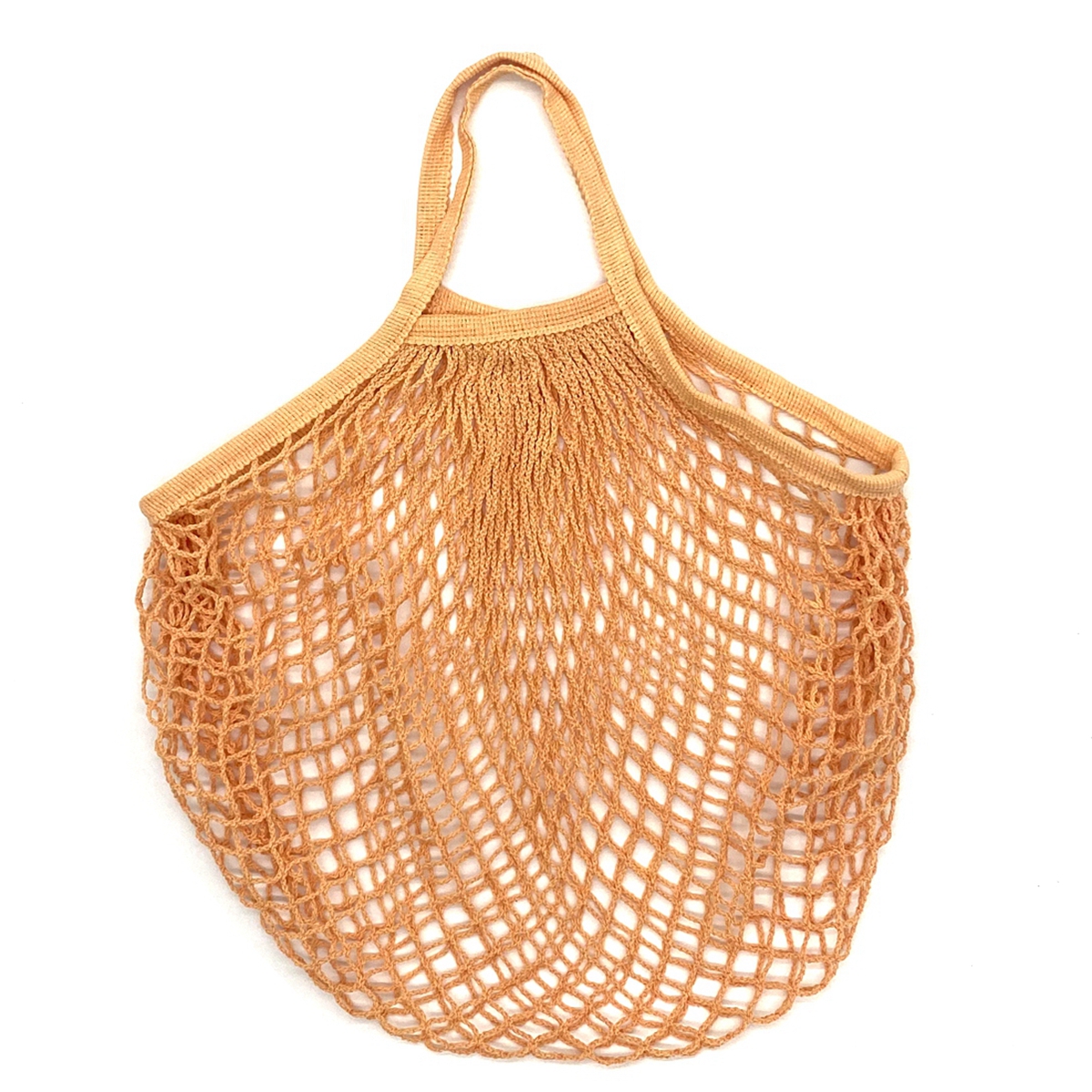 Tragbare Wiederverwendbare Taschen für Obst Gemüse Tasche Baumwolle Gittergewebe Schnur Organizer Handtasche Kurzen Griff Netz Einkaufen Taschen Tote: hell Orange