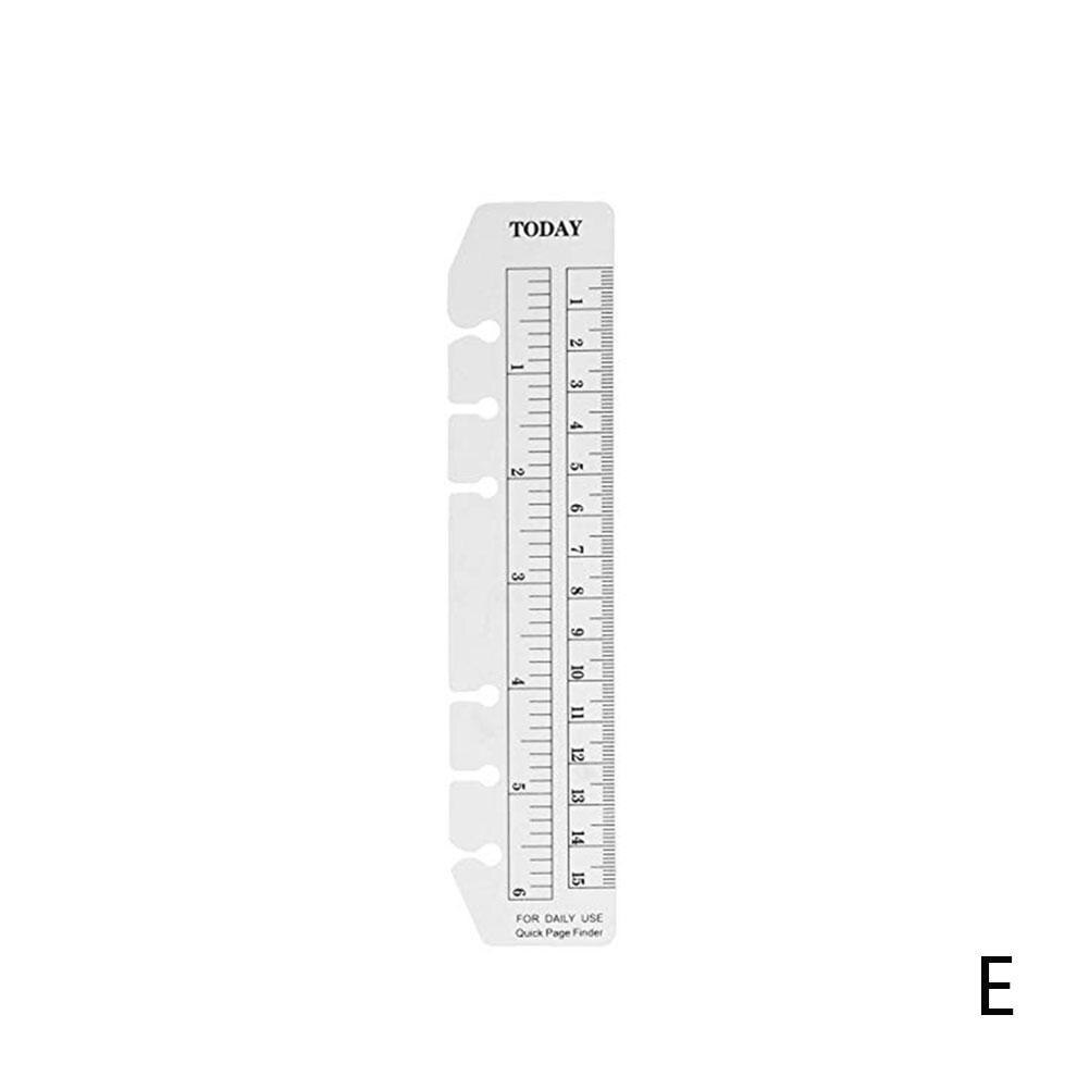 2 Pcs Notebook Page PVC Loose-leaf Separator Page A5/A6/A7 Size Different Multi-function Holes Ruler Bookmark 6 K5W6