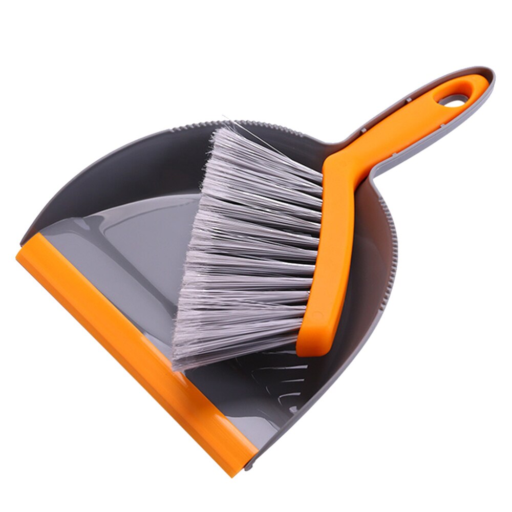 Mini Bezem En Stoffer Cleaning Tools Versiering Voor Thuis Desktop (Grijs En Oranje)